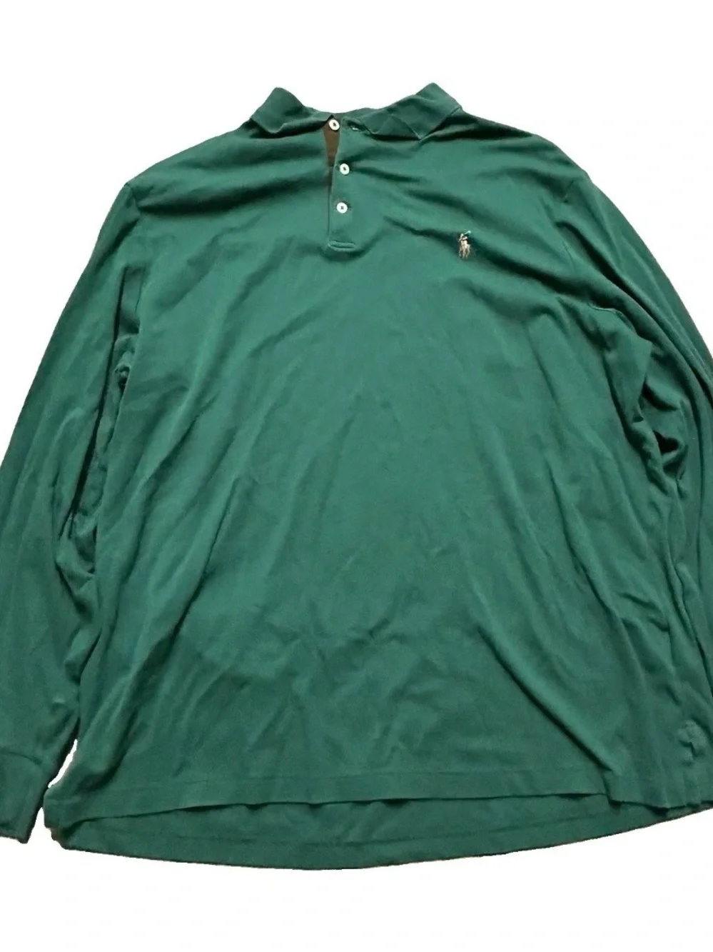 Men’s Polo Ralph Lauren Green Long Sleeve Collard Shirt Size XL